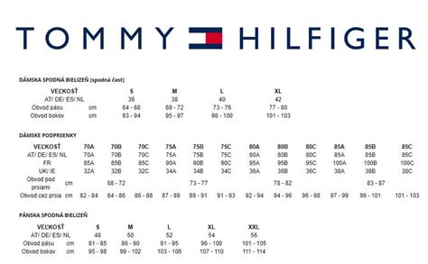 Tabulka velikostí Tommy Hilfiger muži .